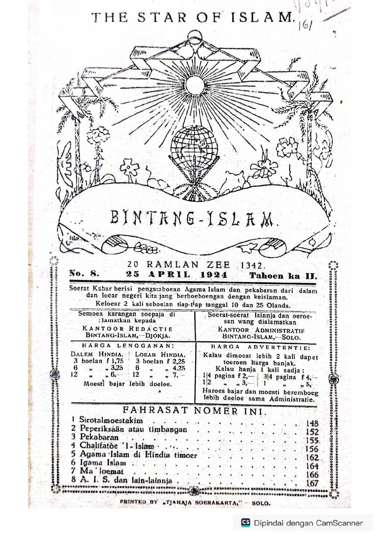 Bintang Islam, utusan muhamadiyah ke lahore, 25 April 1924