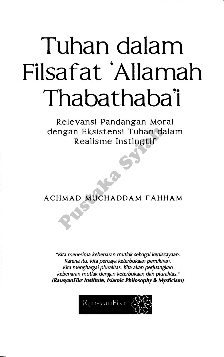 Tuhan dalam Filsafat 'Allamah Thabathaba'i