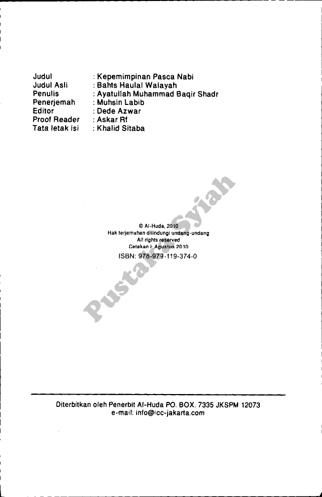 Kepemimpinan Pasca Nabi